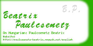 beatrix paulcsenetz business card